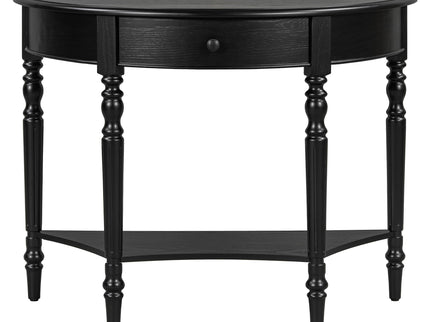 Half Moon Console Table With Drawer & Shelf
