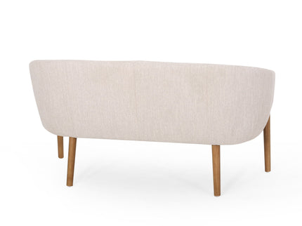 Mid Century Modern Loveseat With Channel Stitched Backrest