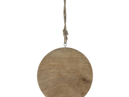 Wooden Hanging Circle With Snowflake Cut Decorative Hanging Christmas Tree Ornaments For Holiday Party Decorations (Set of 12) - Multi