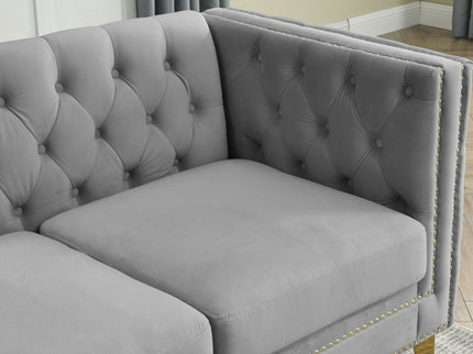 Upholstered Couch Sofa With Button Tufting For Living Room