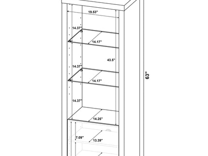 Lance - 3 Shelf Media Tower With Shelves And Hidden Cabinet - Gloss White