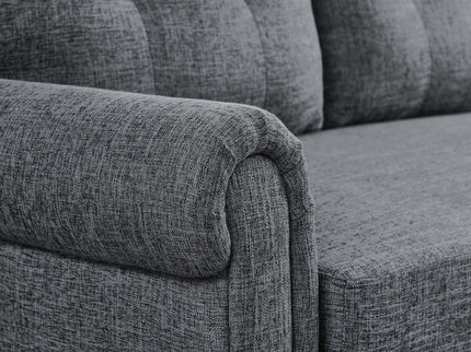Upholstered Sleeper Sofa With Reversible Storage Chaise - Dark Gray