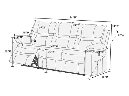 Modern Style Living Room Set With Pillow Arms
