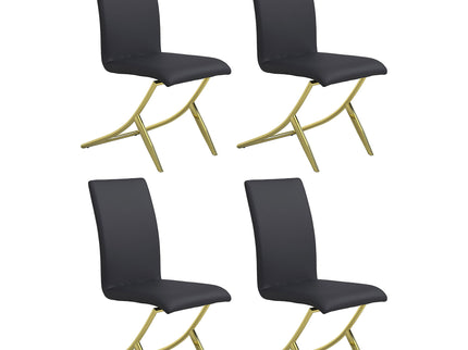 Dining Chairs (Set of 2) - Black / Gold