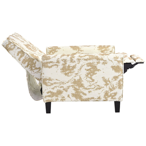 Push Back Upholstered Recliner Armchair