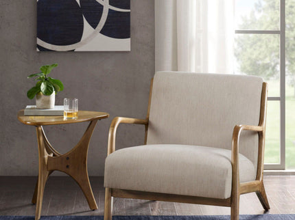 Mid-Century Style Lounge Chair With Upholstered Seat