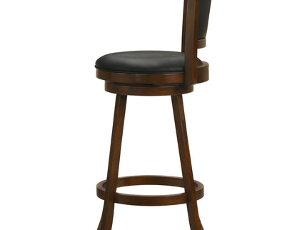 Swivel Stool With Upholstered Seat (Set of 2) - Black / Brown