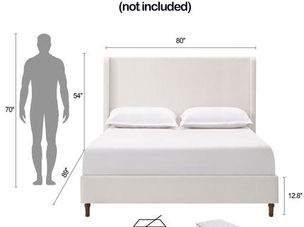 Harper - Tall Headboard Upholstered Bed / High Headboard / Elegant Simplicity / No Box Spring Needed