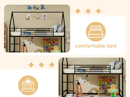Bunk Bed With Safety Guardrails, No Box Spring Needed