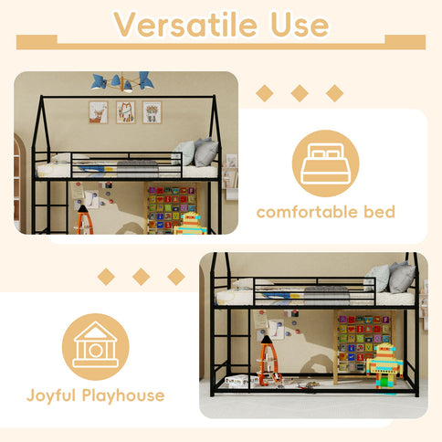 Bunk Bed With Safety Guardrails, No Box Spring Needed