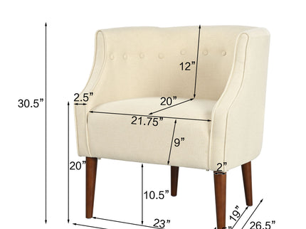 Contemporary Upholstered Club Chair With Button Tufting
