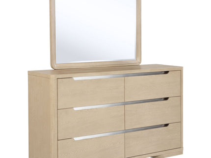 Mirador - 6 Drawer Dresser And Mirror Set - Light Oak