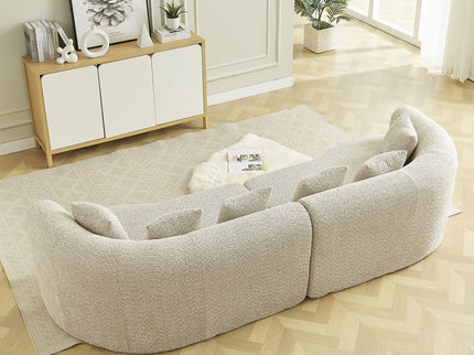 Curved Sectional Sofa With 6 Pillows
