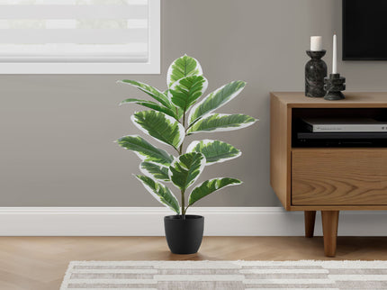 27" Tall, Artificial Plant, Rubber, Indoor, Faux, Fake, Table, Greenery, Potted, Real Touch, Decorative - Green / Black