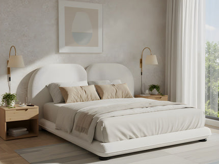 Upholstered Platform Bed With Split Headboard