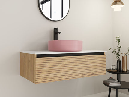 Wall Mounted Bathroom Vanity With Art Sink & 1 Soft Close Drawer