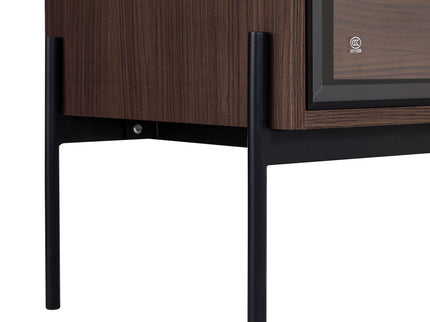 Modern Minimalist Style LED Curio Cabinet With Tempered Glass Door, Metal Legs