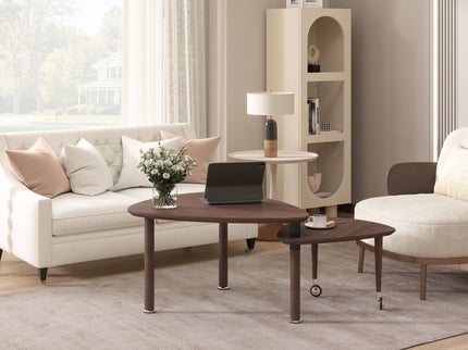 360 Degree Rotatable Coffee Table With Solid Legs