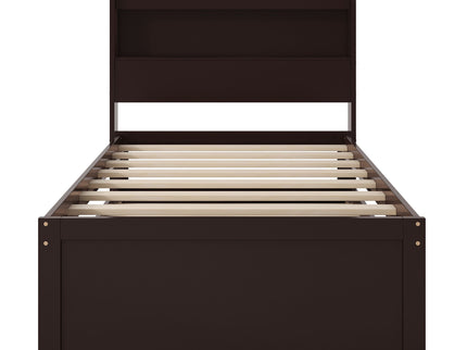Platform Bed With LED Headboard, Charging Station, Trundle And 2 Drawers