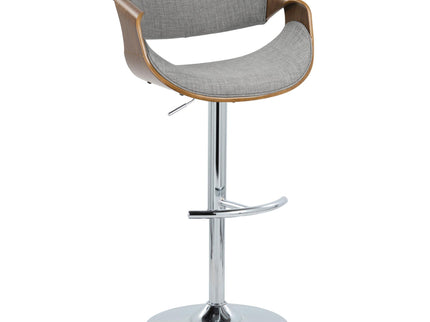 Curvo - Mid Century Modern Adjustable Barstool With Swivel With Rounded T Footrest (Set of 2)