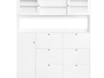 On Trend Multifunctional Tipping Bucket Shoe Cabinet With Storage Shelf & 6 Flip Drawers
