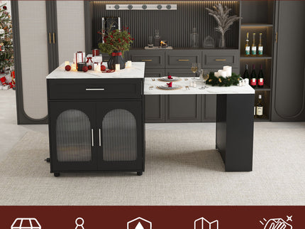 Expandable Kitchen Island With Power Outlet