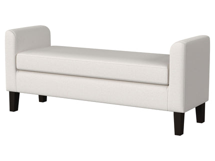 Hollis - Upholstered Accent Bench With Armrests Seating - Vanilla White