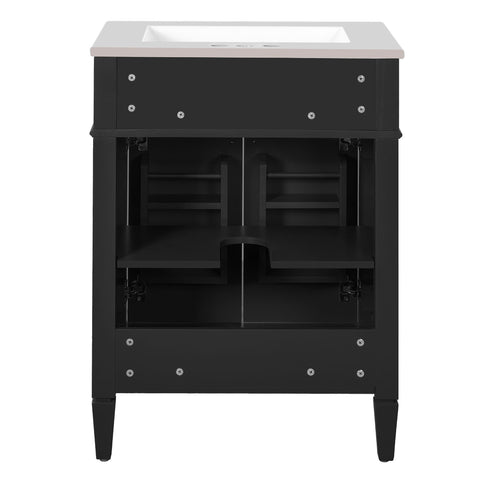 Bathroom Vanity With 2 Doors And Tip Out Drawer, Soft Closing Hinges