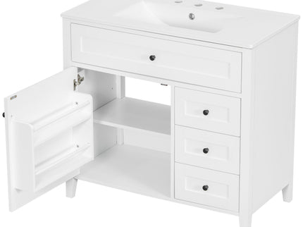 Bathroom Vanity With Sink, Cabinet With 3 Drawers And Adjustable Shelf