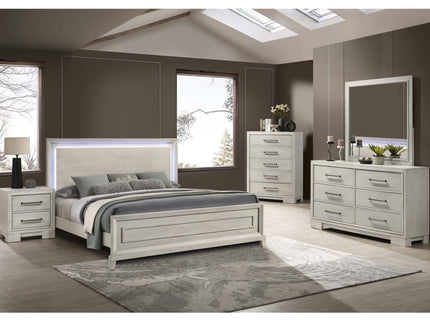 Elegant Style Bed With LED Lights On Headboard