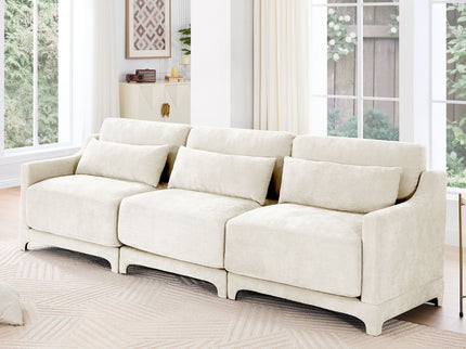 Elegant Sofa With Ergonomic Design And Lumbar Pillows