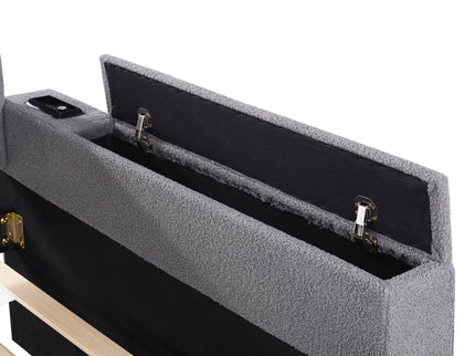 Upholstered Daybed With Storage Armrests, Trundle And Latest Integrated tooth Audio System