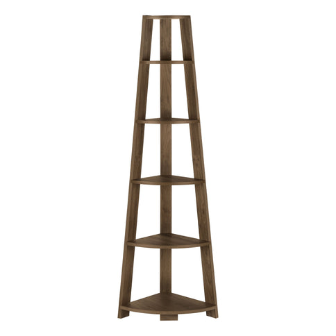 Bookshelf, Bookcase, Etagere, Corner, 5 Tier, For Office, Contemporary & Modern