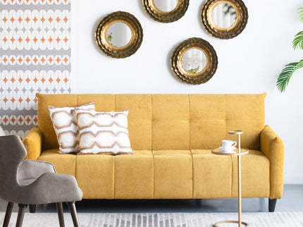 Round Wall Mirror With Metal Frame, Mid Century Modern Accent Mirror For Living Room - Gold