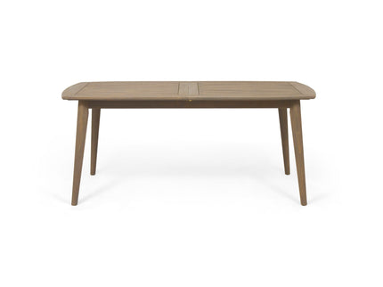 Placidity - Outdoor Expandable Dining Table With Slatted Tabletop And Tapered Legs