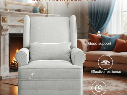 Extra Wide Swivel Recliner Glider Chair With Footrest