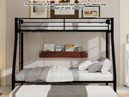 Bunk Bed For Kids, Convertible Frame With Ladders & Guardrail