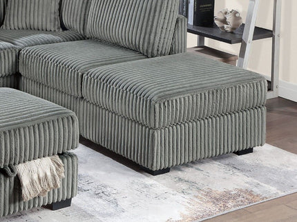 3 Piece Sectional Sofa With Reversible Chaise And USB Storage Ottoman