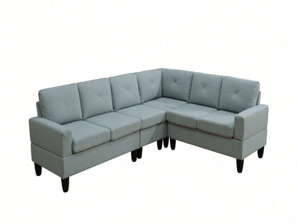 Modular L - Shaped Sectional Sofa 6 Seater 4 Piece, Couch With Chaise - Green