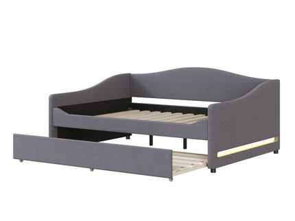 Upholstered Daybed With Light And Trundle