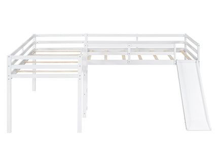 L Shaped Loft Bed With Ladder And Slide