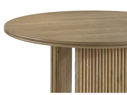 Dreydon - Round Dining Table With Textured Tripod Base - Light Brown