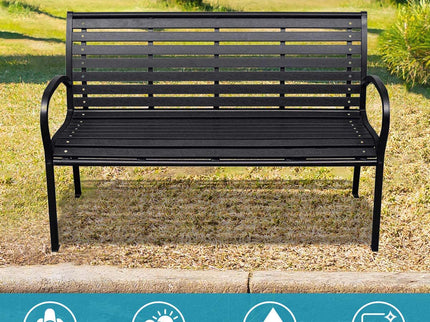 Patio Bench Steel - Black