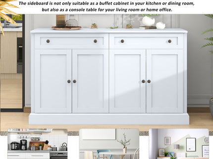 Kitchen Sideboard Storage Buffet Cabinet With 2 Drawers & 4 Doors Adjustable Shelves For Dining Room, Living Room