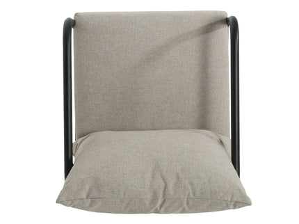 Leora - Modern Minimalist Round Tube Sofa Chair With Cushions - Beige / Black
