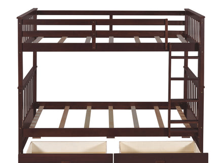 Bunk Bed With Ladders And 2 Storage Drawers