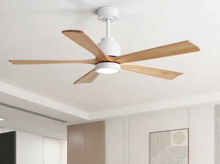 52" Ceiling Fan With Remote Control, Dimmable 3 Color Temperature LED Light, Quiet Reversible DC Motor