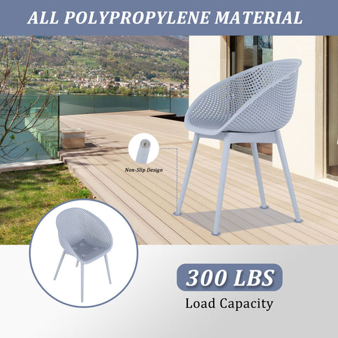 4 Pack Lounge Chair Set With Long Table