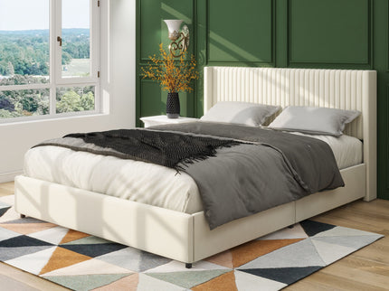 Anna - Upholstered Wingback Platform Bed With 4 Drawers Storage