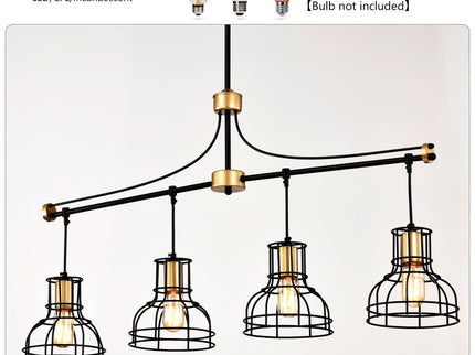 Dining Room Light Fixture / Chandelier Table, 40 -" Hanging For Farmhouse Linear Chandeliers, 5 Light Kitchen Island Lighting Ceiling Chandelier, With Metal Lampshade - Gold / Matte Black